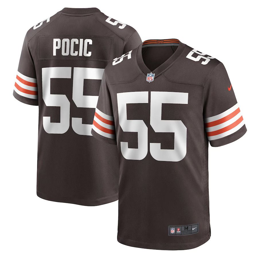 Men Cleveland Browns #55 Ethan Pocic Nike Brown Game NFL Jersey